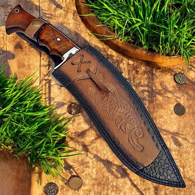 Poshland Fixed Blade Hunting Knife. Sturdy knife to last long fully hand-made with sheath included has been designed for exceptional performance - Survival Camping Tactical and Outdoor Knife