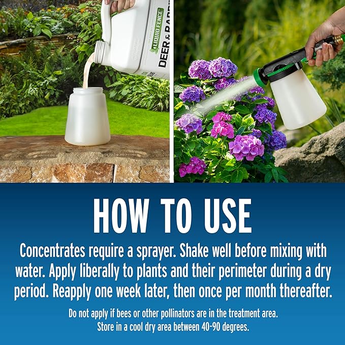 Liquid Fence Deer And Rabbit Repellent Concentrate 2.5 Gallons Apply Year-Round