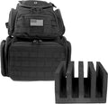 K-Cliffs Tactical Range Backpack – Lockable Bag for 5 Handguns Pouches – 900D Water‑Resistant with Rain Cover &amp USA Patch