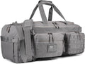 LHI 50L Tactical Duffle Bag for Men 3-in-1 Gym Duffle and Backpack Shoe Compartment Laptop Sleeve and MOLLE Carry-On Travel Weekender and Overnight Bag – Gray