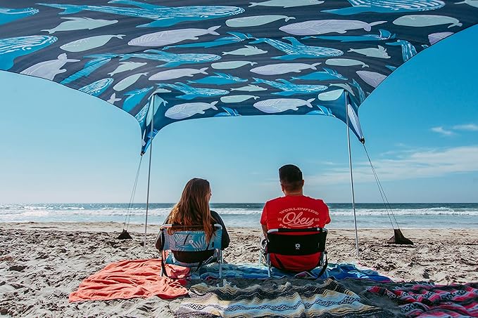 Neso Grande Portable Beach Tent Sun Shelter - Lightweight Beach Shade Canopy - Easy Setup for Family Outings - Patented Reinforced Corners - UPF 50+ Sun Protection