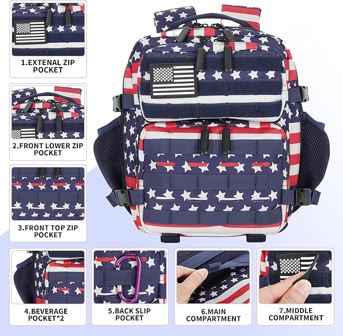 9L Mini Tactical Backpack for Men and Women Tactical Backpack Small for Hiking Small Tactical Bag Fitness Pack