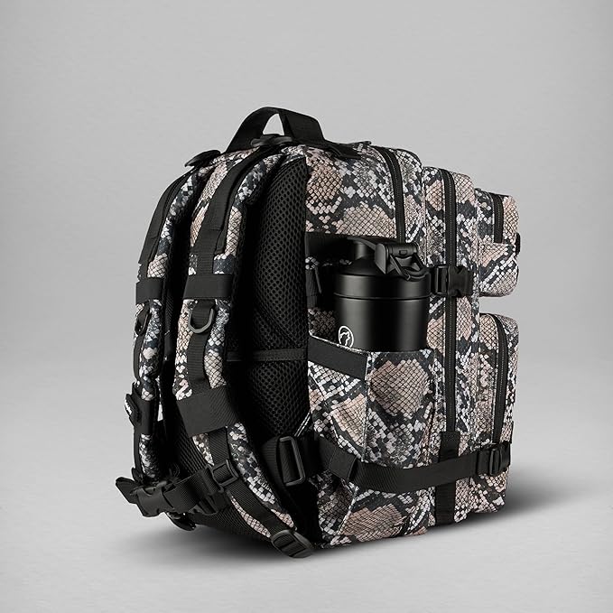 WOLFpak 35L Athletic Gym Backpack (Python) - Durable 1000D Waterproof Oxford Material with MOLLE Webbing Laptop Pocket &amp Dual Cup Holders Durable Fitness/Travel/Military Daypack
