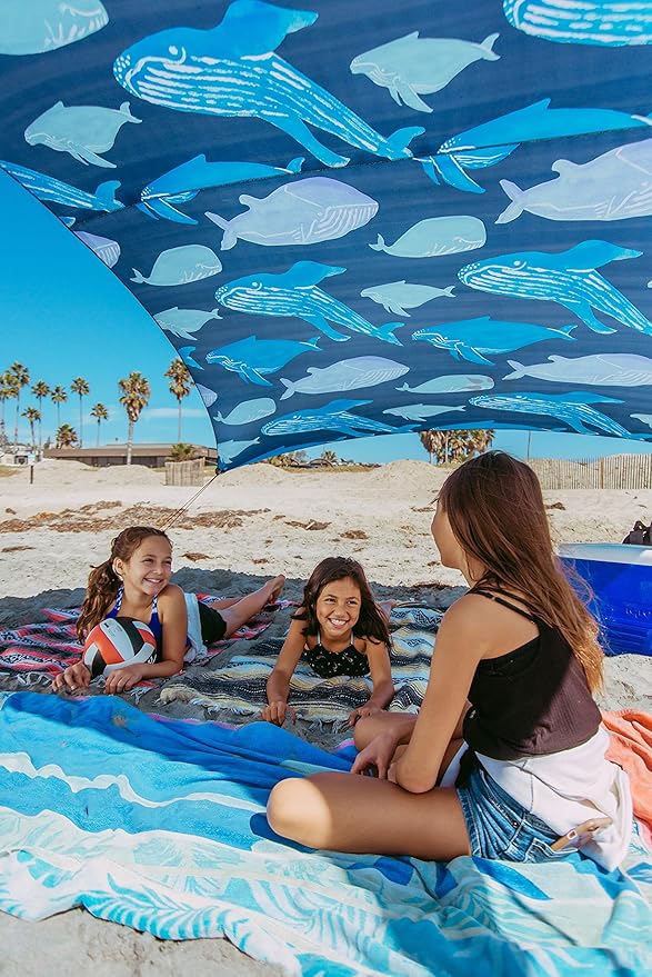 Neso Grande Portable Beach Tent Sun Shelter - Lightweight Beach Shade Canopy - Easy Setup for Family Outings - Patented Reinforced Corners - UPF 50+ Sun Protection