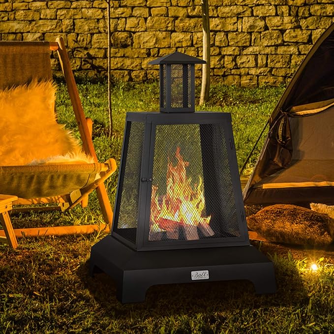BALI OUTDOORS 28 inch Fire Pit Outdoor Outdoor Wood Burning Fire Pit Large Firepits for Outside Patio Garden Backyard