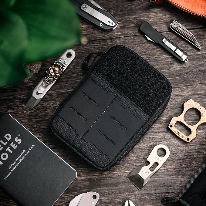 TACTICAL GEEK Block E2.0 EDC Compact Waist Pocket Pouch Multi-Purpose Molle EDC Pouch Gadget Organizer Multi-Purpose Molle Tool Pouch for Multitools Nylon Daily Utility Tool Organizer Bag Black