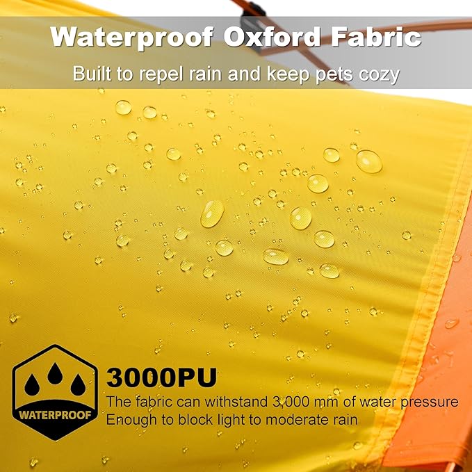 Portable Dog Tent for Small to Medium Sized Pets up to 25lb Waterproof Dog Tent Outdoor Lightweight with Carrying Bag Fully Zipped Meshed Door and Window for Camping Beach Backyard