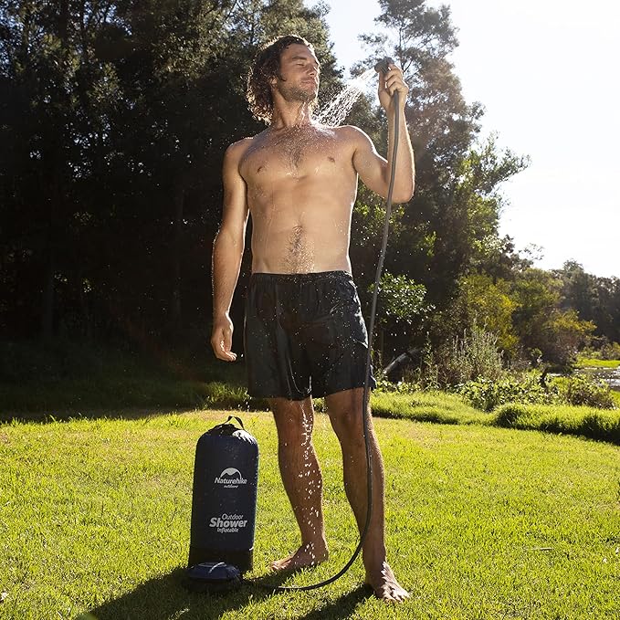 Naturehike Portable Shower for Camping Lightweight Outdoor Shower Bag with Hose and Head RV Shower for Beach Car Cleaning Camp Kitchen Traveling
