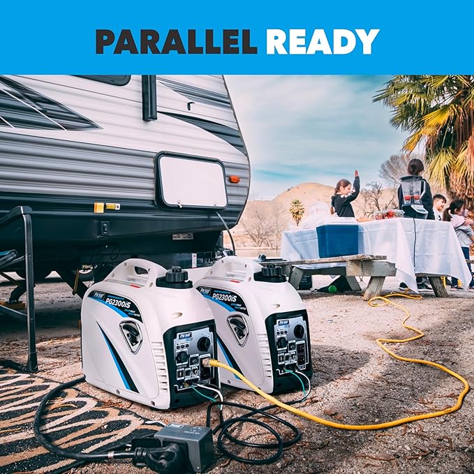 Pulsar PG2300iS 2300W Portable Super Quiet Gas-Powered Inverter Generator with USB Outlet &amp Parallel Capability CARB Compliant