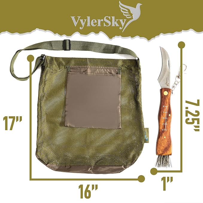 Foraging Bag - Mushroom Foraging Kit with Bag and Knife Great for Mushroom Decor Lovers