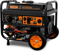 WEN 4750-Watt 120V/240V Dual Fuel Portable Generator with Wheel Kit and Electric Start (DF475T)