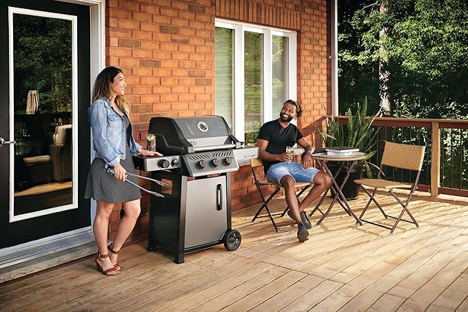 Napoleon Freestyle 365 Propane Gas Outdoor Grill with Range Side Burner Graphite Grey – 4-Burner BBQ for Versatile Cooking