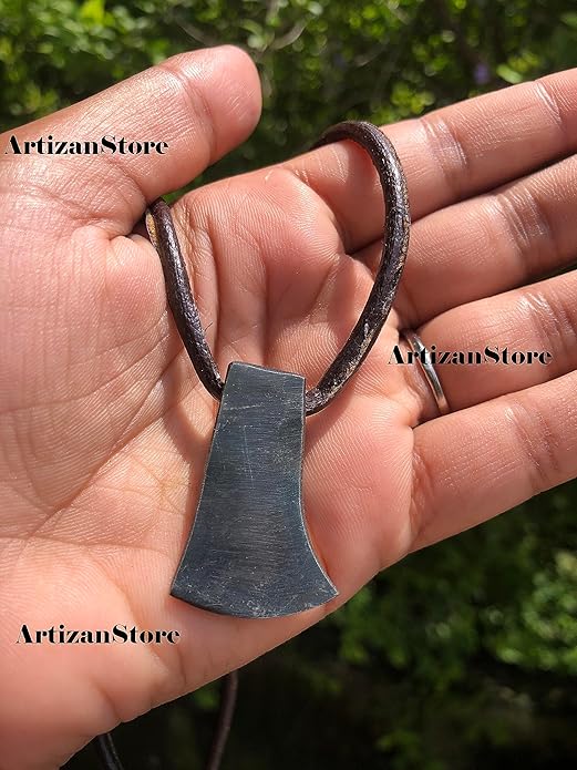 ARTIZANSTORE Forged Iron Viking Axe Pendant