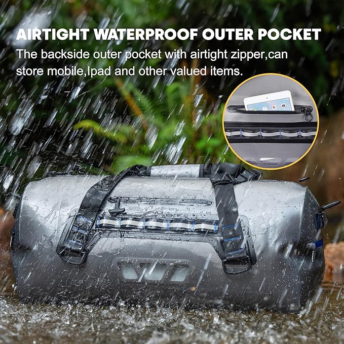 WILD HEART Waterproof Dry Duffel Bag Airtight TPU Dry Bag for Motorcycle Kayaking Rafting Skiing Travel Hiking Camping…