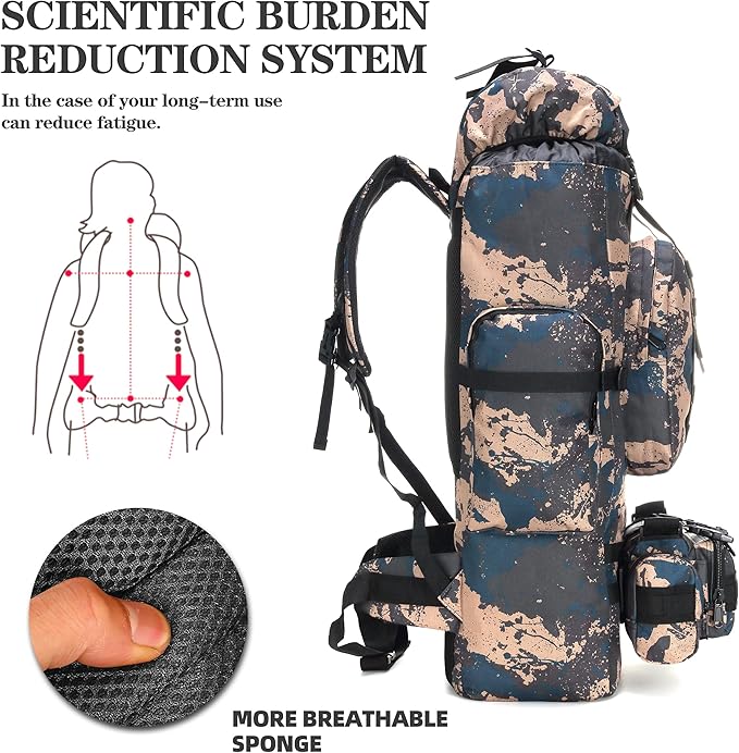 100L Camping Hiking BackpackMolle military Tactical rucksack backpackWaterproof Lightweight Hiking Backpack