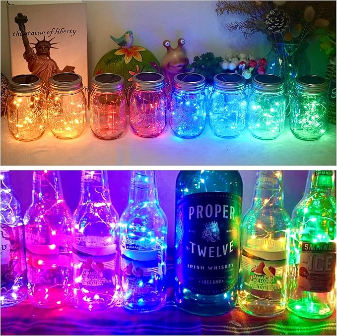 20 Packs Fairy String Lights 6.6FT 20 LEDs Battery Operated Silver Copper Wire Starry String Light for DIY Party Christmas Costume Wedding Easter Table Decorations (Multicolor)