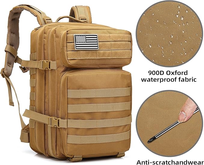 Lovelinks21 Hiking Assault Backpack Waterproof Motorcycle Backpack Bug Out Pack Rucksack for Outdoor Hiking