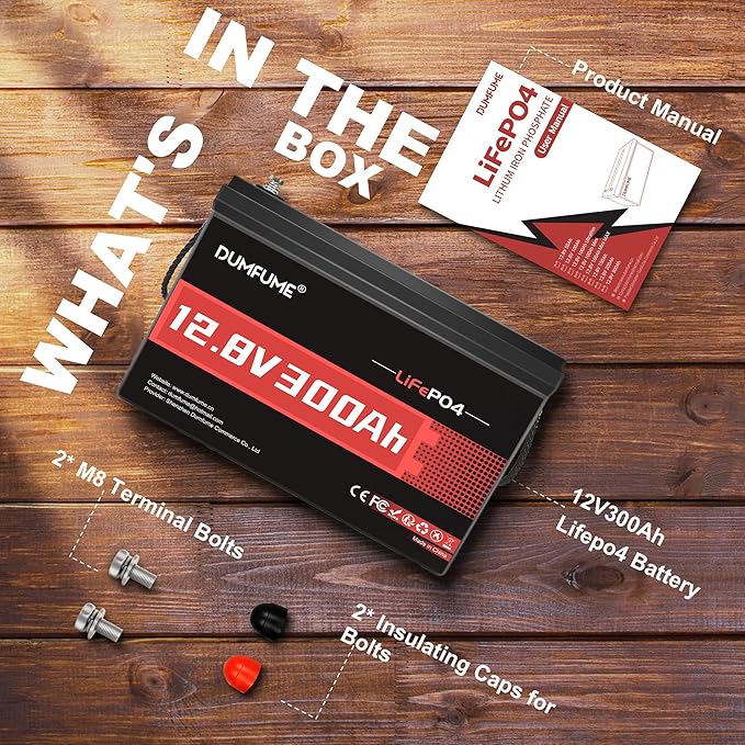 12V 300Ah 2 Packs Lithium LiFePO4 Battery 200A BMS 3840W Rechargeable Lithium Iron Phosphate Battery 15000+ Deep Cycles for Solar SystemBackup PowerRVCampingMarineOff-Grid
