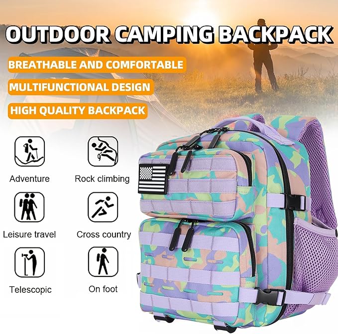 9L Mini Tactical Backpack for Men and Women Tactical Backpack Small for Hiking Small Tactical Bag Fitness Pack