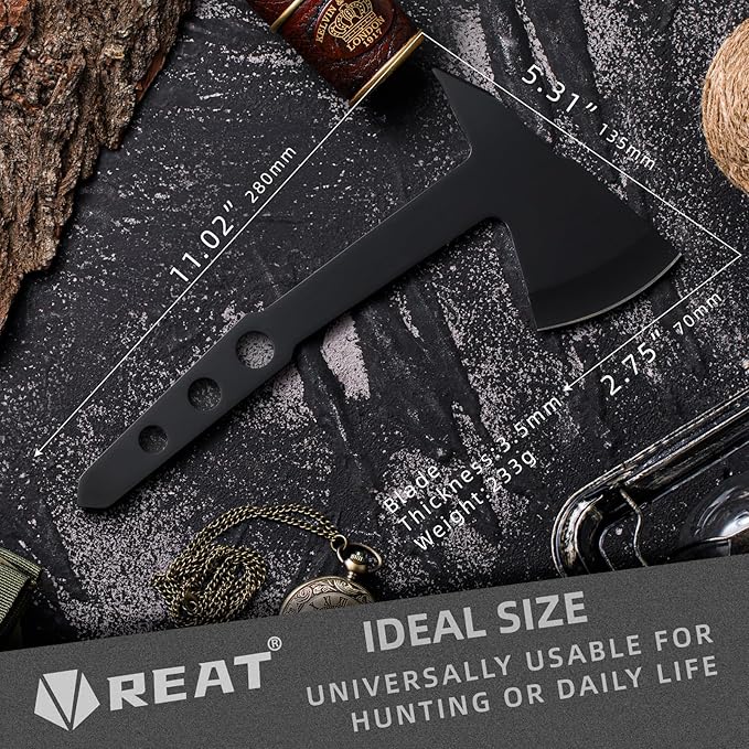 REAT Throwing Axes Set with Sheath 3 Piece10.5 Throwing HatchetBack Yard Throwing GameRecreationCompetitionGifts for MenWomen
