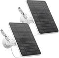 Solar Panel for Security Camera 5W Solar Panel Charger Compatible with Eufycam 3/3C/2/2 Pro/2C/2C Pro/E/E20/E40/L20/L40/Solo/SoloCam Spotlight Micro USB&ampUSB-C Port IP65 Waterproof 10ft Cable 2