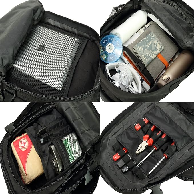 Greencity 3 Day Tactical Backpack Large Capacity Army Molle Bag Expandable Hiking Camping Hunting