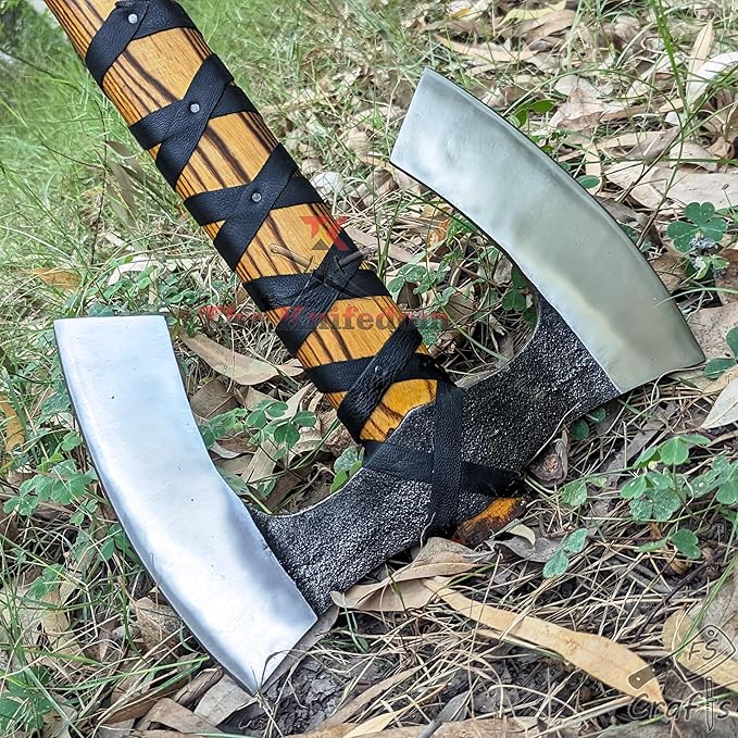 FS Crafts AxeVS003B 34 Double Head Berserker Axe Two Hand Axe Broad Axe Hewing Axe Double Edged Battle Axe Large Norse Axe Double Blade Axe Big Viking Axe Hand Forged Axe Blade Axe
