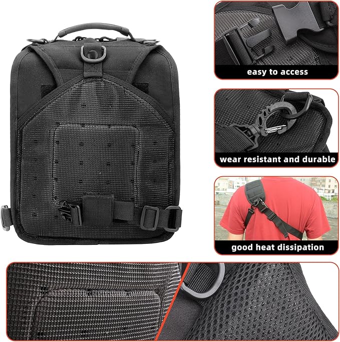 gracedon Tactical Chest Backpack Sling bag Pack Military Molle Assault Range Bags for Outdoor Sports Travel