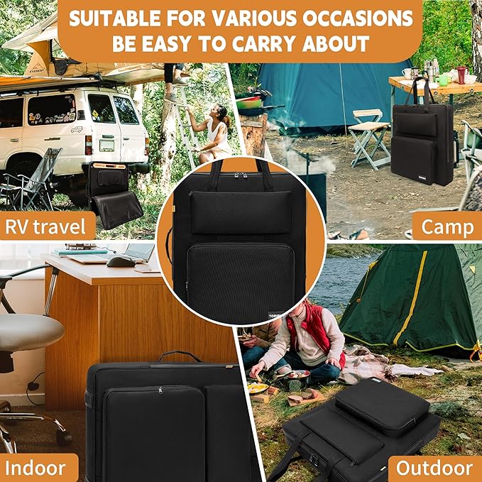 Solar Panel Travel Bag Portable Solar Panel Storage Bag Compatible with Jackery SolarSaga 100W 200W 100X Water-Resistant Protective Padded Carrying Case for 2 Panels for Outdoor Camping Travel