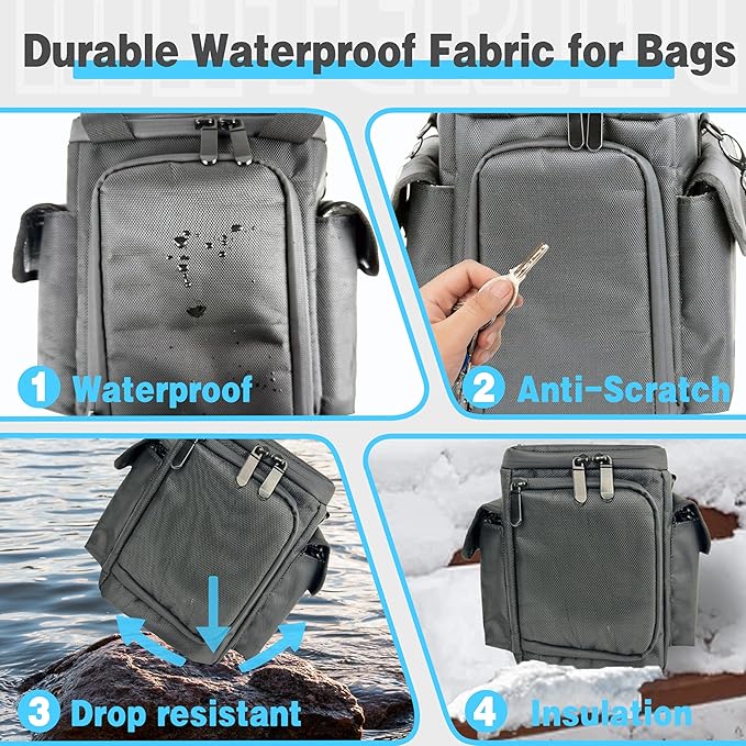 Waterproof Travel Bag Compatible with Anker SOLIX C300 Portable Power Station Outdoor 288Wh LiFePO4 BatteryPower Bank Station Storage Case Cover with Two Pockets and Adjustable Strap