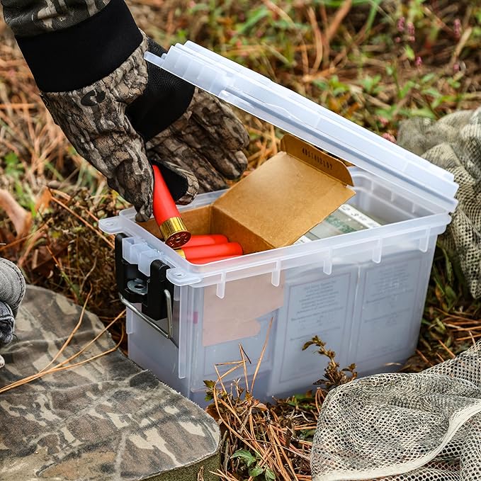 Sheffield 12758 4-Pack Ammo Storage Box Mothers Day Gifts .30 Cal Field Boxes Mothers Day Gifts for Mom Lockable Storage Box with Handle Secures Hunting Gear Supplies and Bullets Made in USA