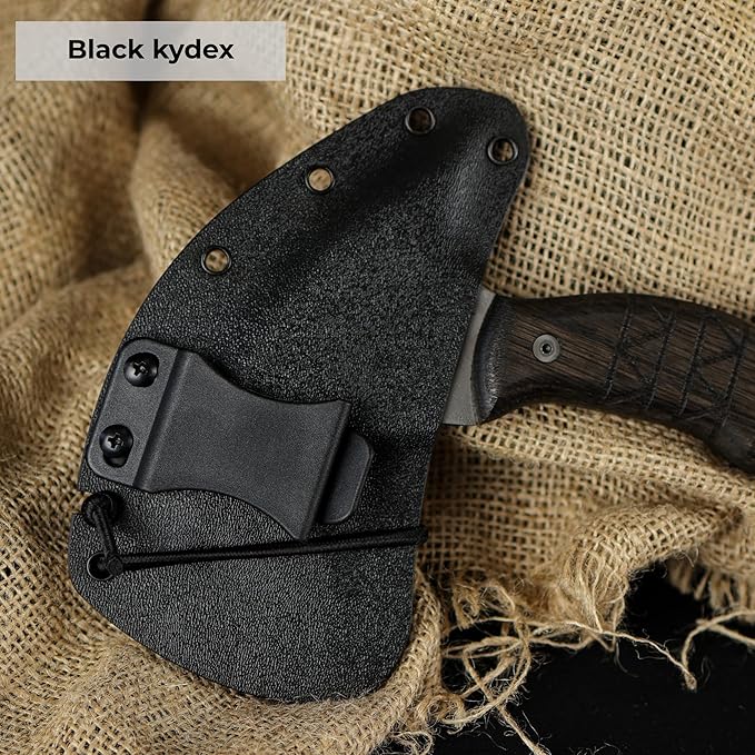 Forged Tomahawk Handmade Camping Hatchet Bushcraft Axe Full Tang with Kydex Sheath Functional Tomahawk AncientSmithy for Outdoor (Compact Hatchet)