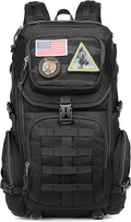 Wotony military tactical backpack nylon military MOLLE backpack 3-day Assault bag 27L backpack for men used for outdoor hiking camping and hunting (All black)