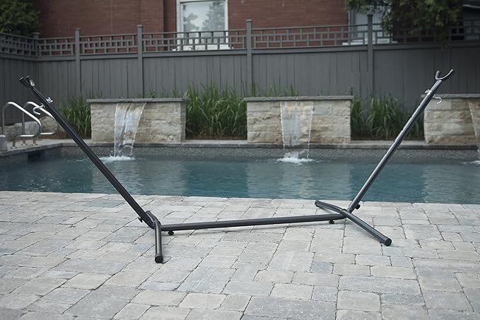Vivere UHS9 Universal Space-Saving Steel Hammock Stand 9-Feet Charcoal