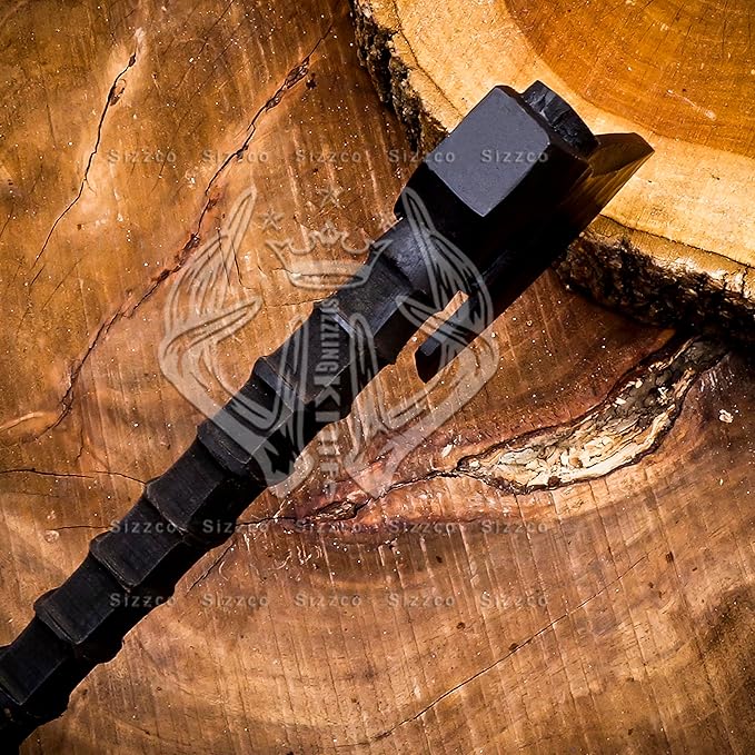Custom Gift Forged Carbon Steel Viking Axe Bearded Axe with Ash Wood Shaft Tomahawk - Real Hatchet Best Gift for Anniversary Valentine's Day Birthday Premium Leather Sheath