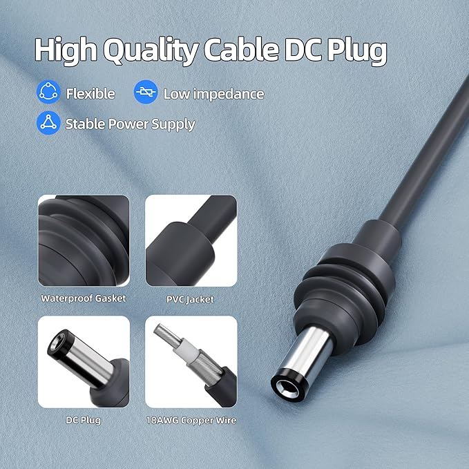 Starlink Mini Mil.Waukee 18V Battery Adapter Starlink Mini DC Power Cable Adapter Accessories for Mil.Waukee Battery Charger 3.2FT 18AWG Cord Plug and Play 1M