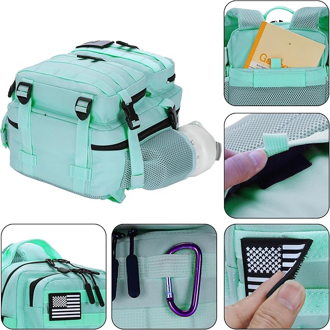 9L Mini Tactical Backpack for Men and Women Tactical Backpack Small for Hiking Small Tactical Bag (MintGreen)