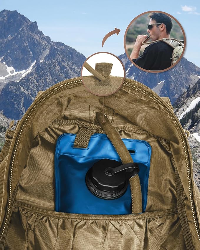 TRAILKICKER Military Tactical Backpack 40L for Men Hiking Molle EDC Daypack Work Backpack with Water Bladder Compartment