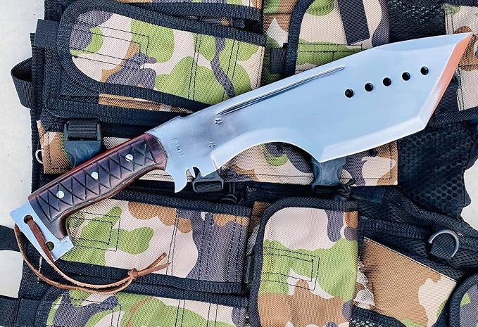 13 Inch Giant Heavy Duty Best Bushcraft and Survival Knife - High Grade Carbon Steel Blade - Rosewood Handle - Durable and Ready When You Need It Most - Perfect for Hunting and the Outdoor