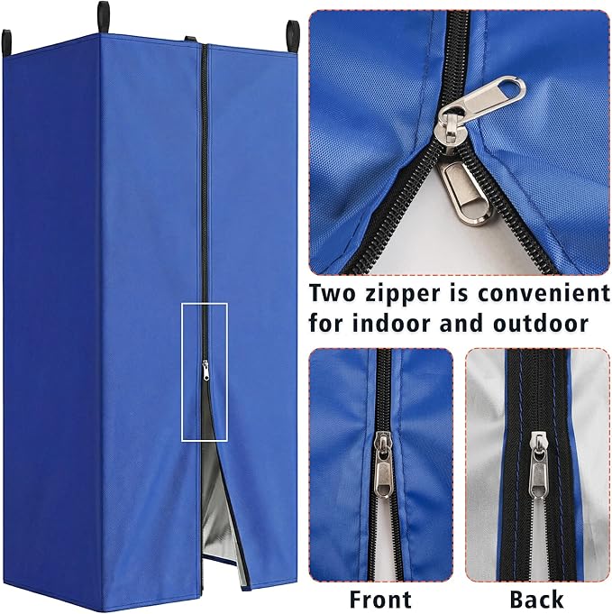 UNIFAMILY Waterproof Pontoon Tent Privacy Boat Tent 30 * 27 * 72 in Heavy Duty Hanging Changing Room Privacy Curtains for Pontoon Boats Boats Tents Attaches to Bimini Top Poles (Blue)