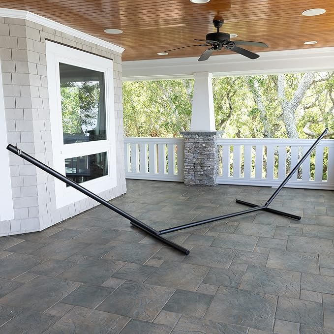 Hatteras Hammocks 15 ft. Tri-Beam Steel Hammock Stand with Right Connection Design and Cape Shield Powder Coating 600 LB Weight Capacity Handcrafted in The USA - Bronze