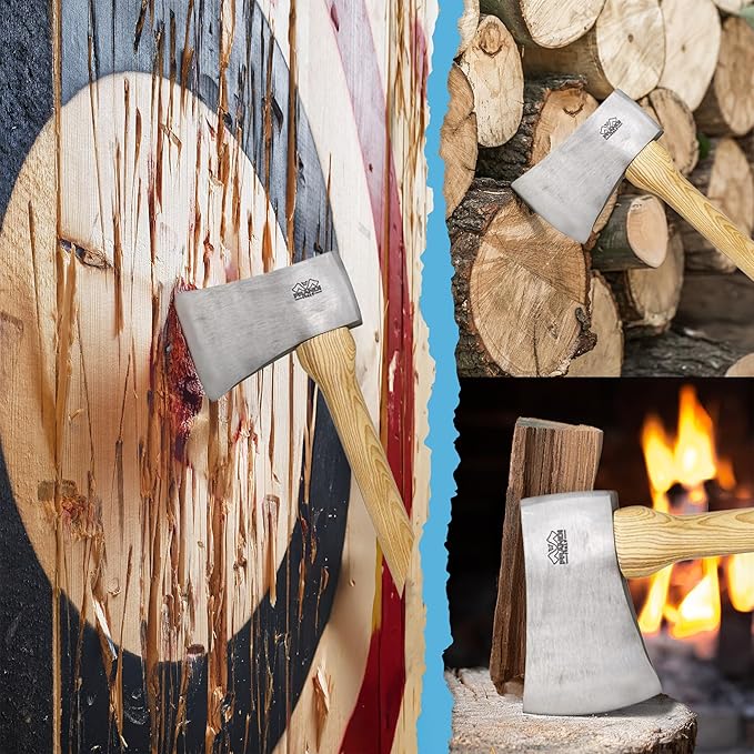 PRANDI Yankee Axe 1.98lb – Hickory Handle 25.61in – Ideal for Throwing – Made in Italy