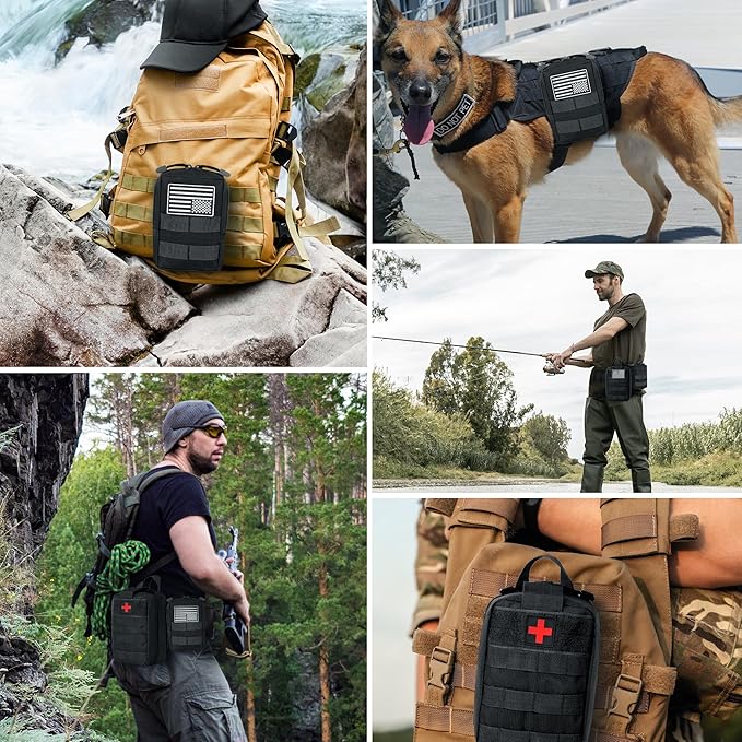 Tactical MOLLE Utility Pouch Kit – EDC Accessories Bag with Phone Holder Water Bottle Pouch Medical First Aid Pouch for Outdoor Hiking Camping and Duty Use