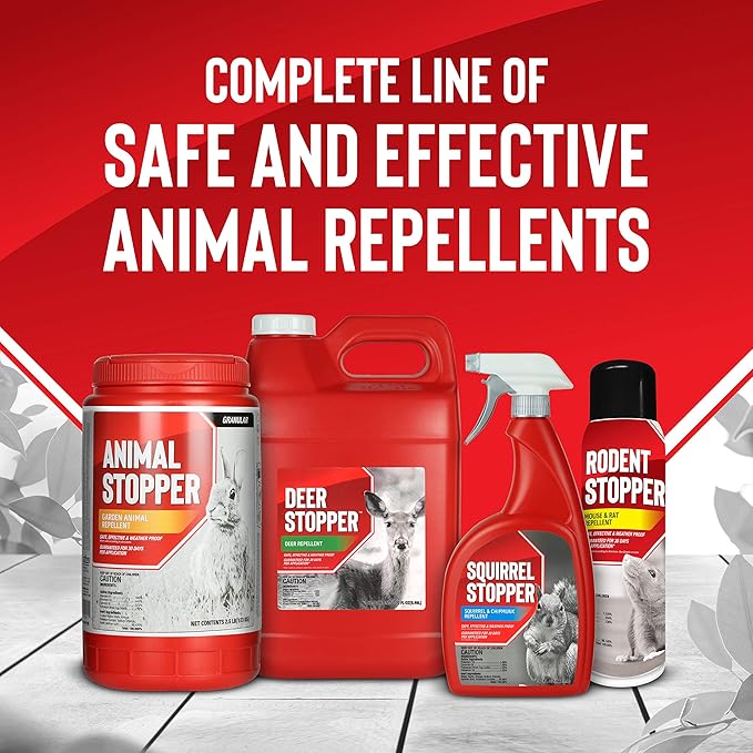 Deer Stopper Liquid Animal Stopper Repellent All Natural Effective All Year Round Safe for People and Pets No Harsh Chemicals Ready to Use Deer &amp Moose Repellent - 1 Gallon Concentrate