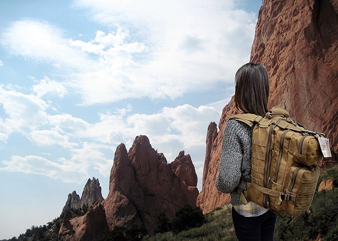 Explorer Tactical 72 Hours Combat Rucksack 17 Inch Backpack-Brown