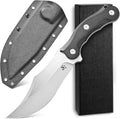 Sitivien ST39 Fixed Blade Knife 7mm DC53 Steel Blade Ergonomic Micarta Handle Full Tang Knife with Sheath for Outdoor Camping Hiking Working Survival (Black)