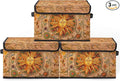 Stackable Clothes Storage Bins with LidsCloset Organizers Fabric Box for Home and OfficeBlanket Clothes OrganizersUnder Bed Storage Containers 3 Pack(Sun).