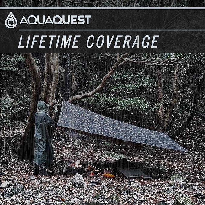 AquaQuest Defender Tarp – Heavy-Duty Waterproof (20000 mm) Seam-Taped Rain Fly for Camping Bushcraft &amp Survival
