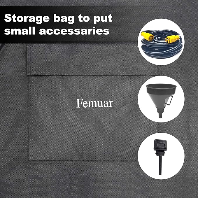 Outdoor Generator Covers Waterproof Heavy Duty 600D Oxford Portable Generator Cover Universal for 5500-15000 Watt Portable Generators 38x28x30 in