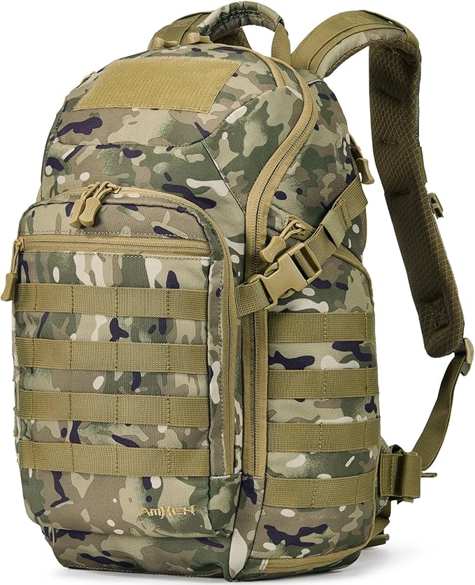 AMHEH 32L Tactical Backpack - 17 Laptop Suspended Protection 1050D Rugged Urban Everyday Carry Pack Get Home Bug Out Bag (Camo)